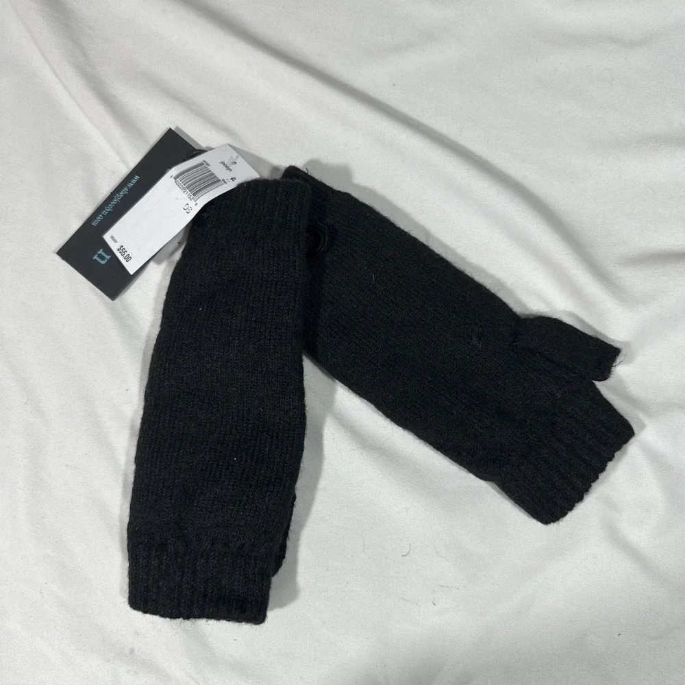 NWT $55 Jocelyn Faux Fur‎ Lined Fingerless Mittens OS Back #U1563